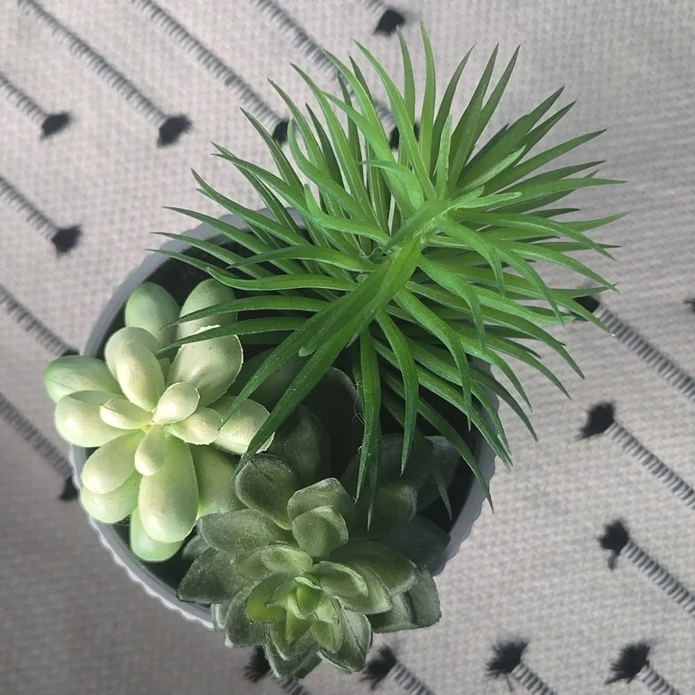 Artificial Succulent Arrangement in Gray Pot